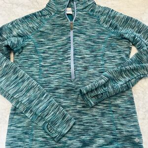 Columbia Space Dye Blue and Green Quarter-Zip Pullover